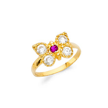 Load image into Gallery viewer, 14K Yellow CZ BUTTERFLY BABIES Ring 1.2grams