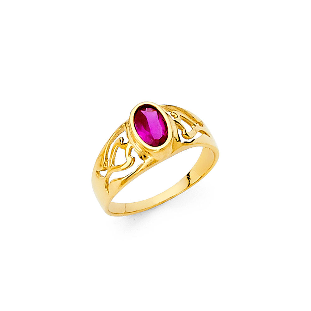 14K Yellow CZ BABIES Ring 0.9grams