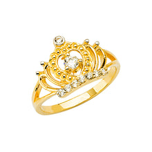 Load image into Gallery viewer, 14K Twotone CZ Crown Baby Ring 1.5grams