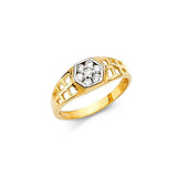 14K Yellow Gold 6mm CZ Babies Ring