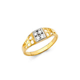 14K Yellow Gold 5mm CZ Babies Ring