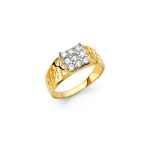 14K Yellow Gold 6mm CZ Babies Ring