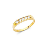 14K Yellow Gold 2mm CZ Babies Ring