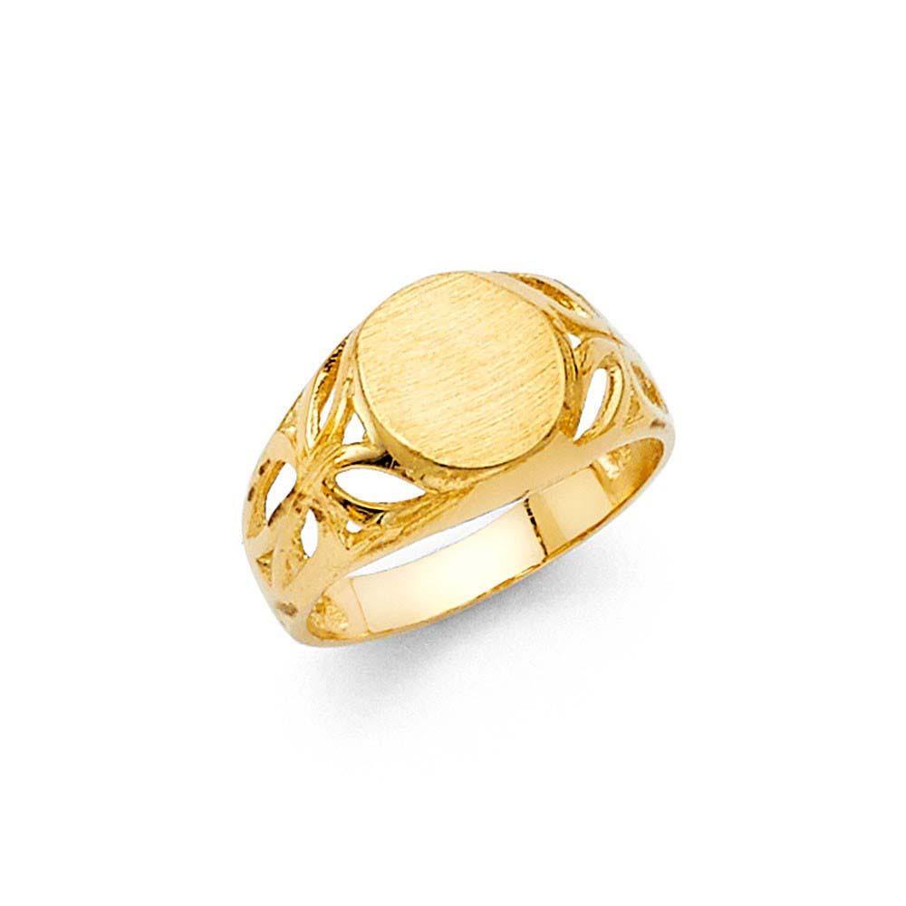 14K Yellow Gold 8mm CZ Babies Ring - silverdepot