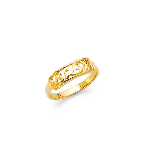 14K Yellow BABY CZ Ring S0.8grams