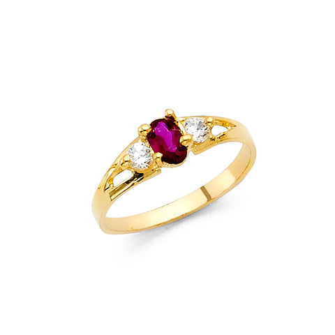 14K Yellow BABY CZ Ring 1.2grams