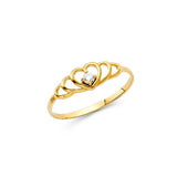 14K Yellow Gold 5mm CZ Heart Shape Babies Ring