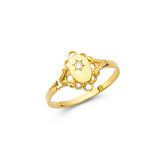 14K Yellow Gold 9mm CZ Babies Ring