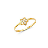14K Yellow Gold 5mm CZ Star Shape Babies Ring