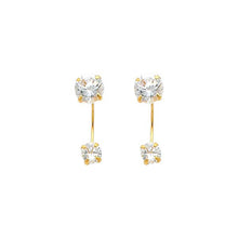 Load image into Gallery viewer, 14K Yellow Gold 5mm CZ Curved Earrings