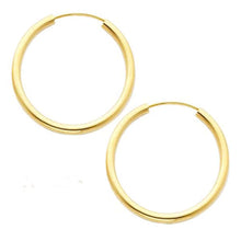Load image into Gallery viewer, 14K Yellow Gold 1.5mm Endless Hoop Earrings