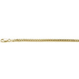 Sterling Silver 080-2MM Yellow Gold Plated Oval Franco Chain 20 inches