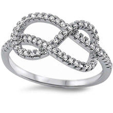 Load image into Gallery viewer, Sterling Silver New Style Cz Infinity Ring with CZ StonesAndWidth 10 mm