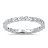 Sterling Silver Infinity Cubic Zirconia Eternity Band Ring with CZ StonesAndWidth 2 mm
