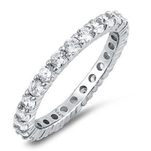 Load image into Gallery viewer, Sterling Silver Cubic Zirconia Eternity Anniversary Band Ring with CZ StonesAndWidth 3mm