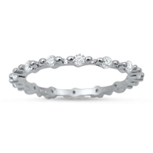 Load image into Gallery viewer, Sterling Silver Cute Cubic Zirconia Eternity Band Ring with CZ StonesAndWidth 2mm