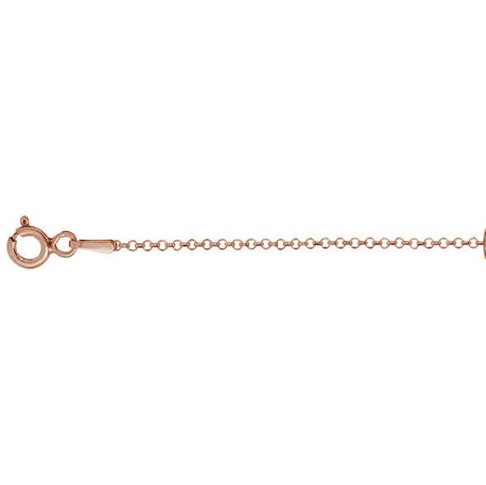 Sterling Silver Rose Gold Plated Cable 030-1.2 mm Chain with Spring Clasp