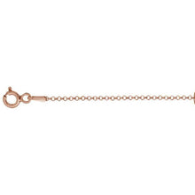 Load image into Gallery viewer, Sterling Silver Rose Gold Plated Cable 030-1.2 mm Chain with Spring Clasp