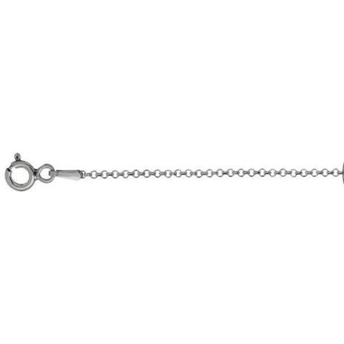 Sterling Silver Rhodium Plated Cable Chain 035-0.07MM with Spring Clasp