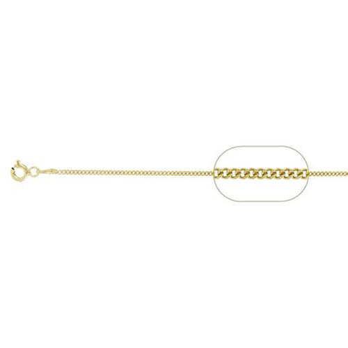 Sterling Silver Yellow Gold Plated Curb Chain 040-1MM with Spring Clasp