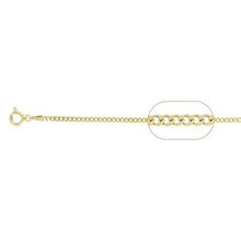 Load image into Gallery viewer, Sterling Silver Yellow Gold Plated Curb Chain 050-1.7MM with Spring Clasp