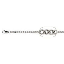 Load image into Gallery viewer, Sterling Silver Solid 100-4MM Rhodium Plated Curb Chain 7 inches