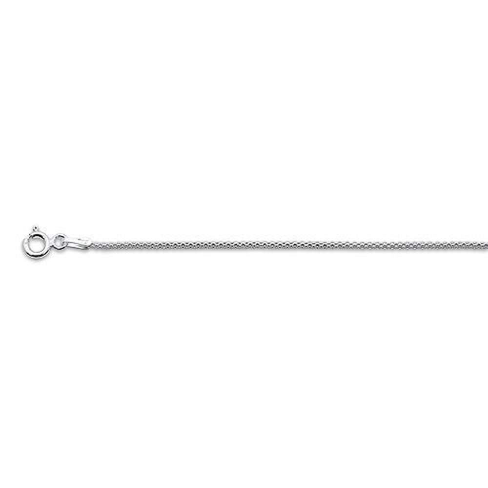 Sterling Silver Rhodium Popcorn 020 1.4mm Chain with Spring Clasp Closure