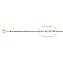 Load image into Gallery viewer, Sterling Silver Solid 025-1.2MM Rose Gold Plated Rope Chain 16 inches