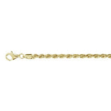 Sterling Silver Yellow Gold Plated Rope Chain 080-4mm with Lobster Clasp