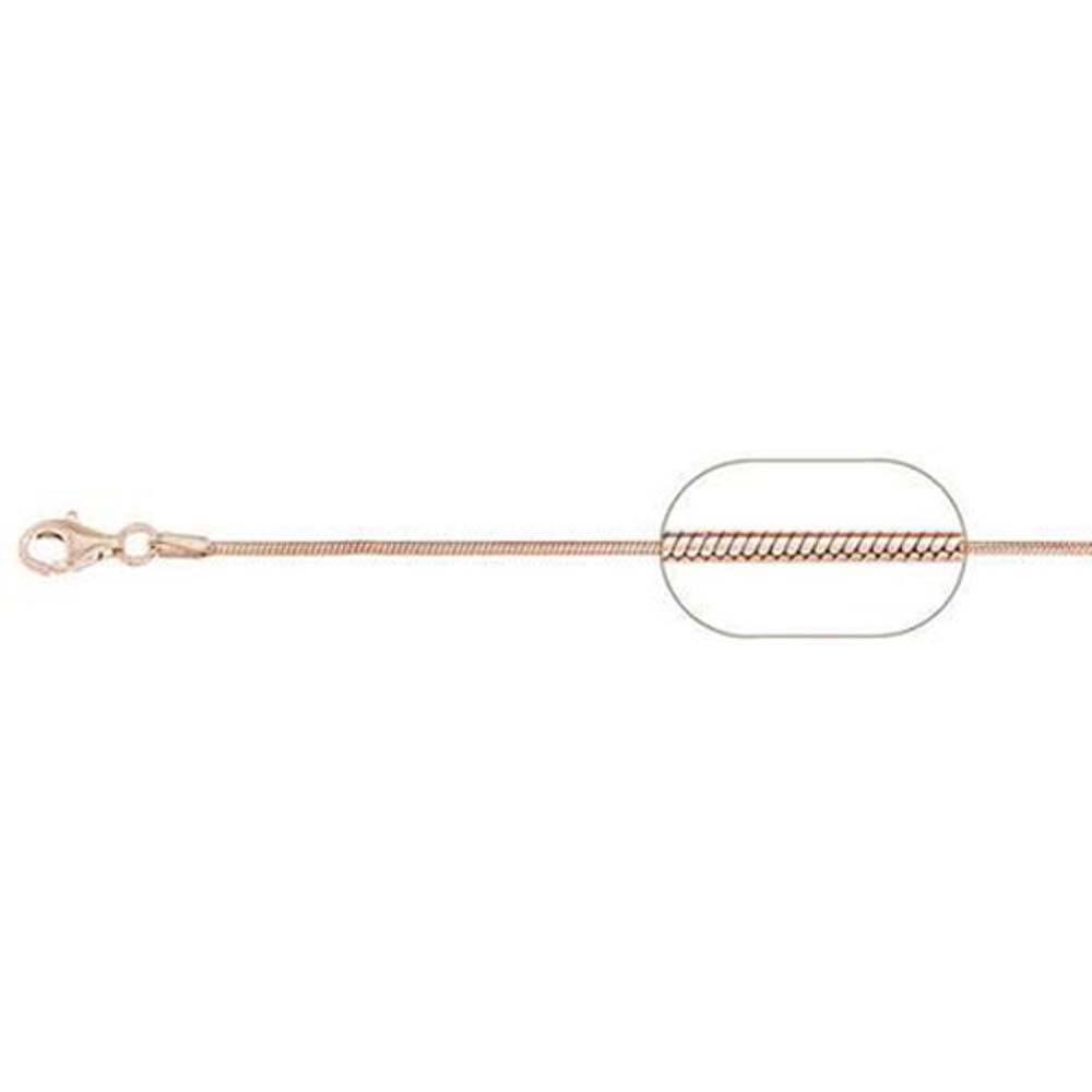 Sterling Silver Rose Gold Plated Square 0.7mm Snake Chain with Spring Claps
