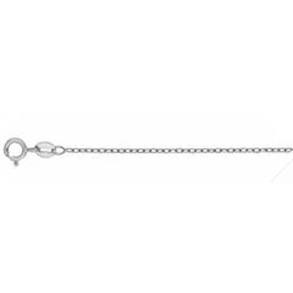 Italian Sterling Silver Rhodium Plated Cable Chain 030 0.6mm with Spring Clasp Closure