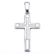 Load image into Gallery viewer, Sterling Silver Hand Carved Solid Cross Pendant 1.5  Long