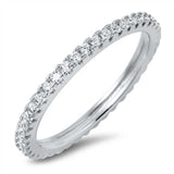 Sterling Silver White CZ Eternity Band Ring
