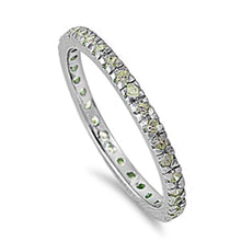 Load image into Gallery viewer, Sterling Silver Peridot Stackable Eternity Birthstone Band Ring
