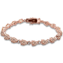 Load image into Gallery viewer, Sterling Silver Rose Gold Plated Pear Morganite And Cubic Zirconia Bracelet