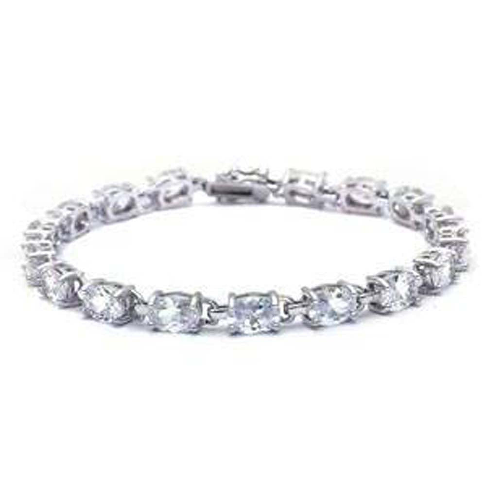 Sterling Silver 13.5CT Oval Cut Fine Cubic Zirconia Bracelet