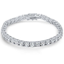 Load image into Gallery viewer, Sterling Silver 5mm Round Fine Cz Bracelet