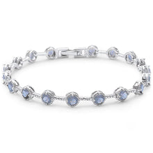Load image into Gallery viewer, Sterling Silver Elegant Round Tanzanite Bracelet-7.5inches