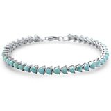 Sterling Silver Natural Larimar Bracelet
