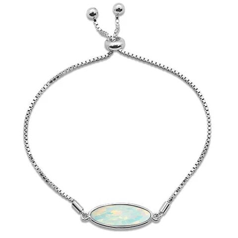 Sterling Silver New White Opal Bracelet
