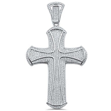 Load image into Gallery viewer, Sterling Silver Micro Pave Cubic Zirconia Cross Pendant