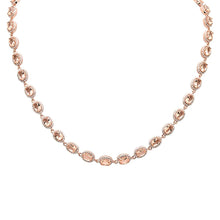 Load image into Gallery viewer, Sterling Silver Rose Gold Plated Morganite Oval and Cubic Zirconia Necklace