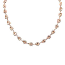 Load image into Gallery viewer, Sterling Silver Rose Gold Plated Morganite and Cubic Zirconia Necklace
