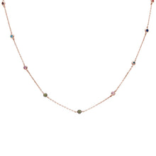 Load image into Gallery viewer, Sterling Silver Rose Gold 15.50CT 3 Prong Round Cubic Zirconia Necklace