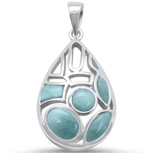 Load image into Gallery viewer, Sterling Silver New Natural Larimar Design Pendant