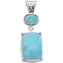Load image into Gallery viewer, Sterling Silver Cushion Cut and Oval Natural Larimar Pendant