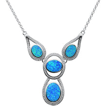 Load image into Gallery viewer, Sterling Silver New Blue Opal Pendant Necklace