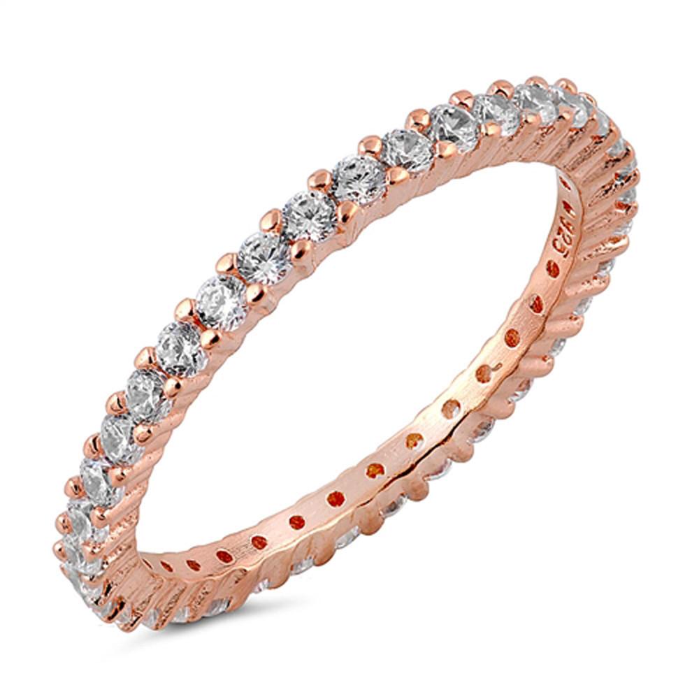 Sterling Silver Stackable ETERNITY Rose Gold