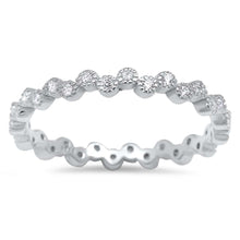 Load image into Gallery viewer, Sterling Silver Eternity Band Cubic Zirconia Ring