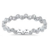 Sterling Silver Eternity Band Cubic Zirconia Ring